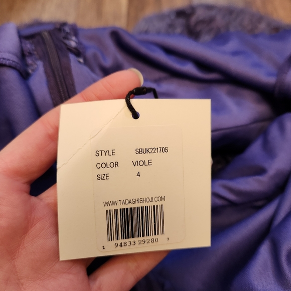 Tadashi Shoji Sho Sequin Floral Fit & Flare Dress with Cutout - Picture 10 of 12